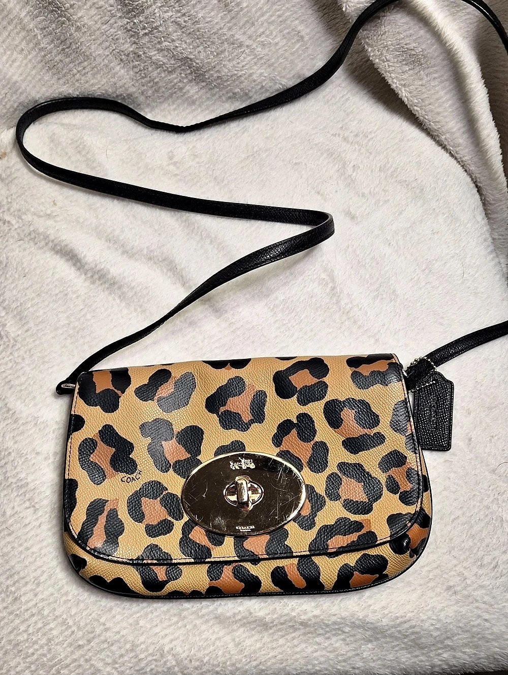 Coach Park Ocelot Crossbody Bag Brown & Black
